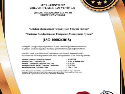 ISO 10002:2018 · Müşteri Memnuniyeti ve Şikâyetleri Yönetim Sistemi