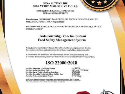 ISO 22000:2018 · Gıda Güvenliği Yönetim Sistemi